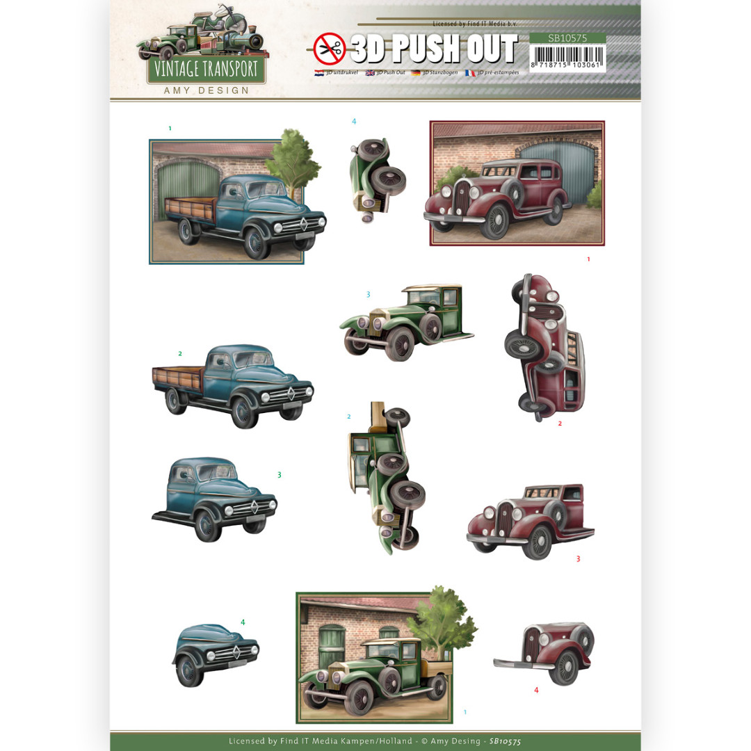 3D Push Out - Amy Design - Vintage Transport - Boat 3D Push Out - Amy Design - Vintage Transport - Boat