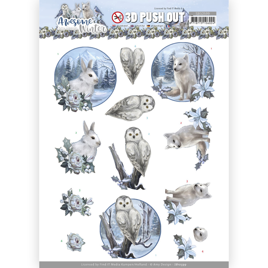 3D Push Out - Amy Design - Awesome Winter - Winter Animals 3D Push Out - Amy Design - Awesome Winter - Winter Animals
