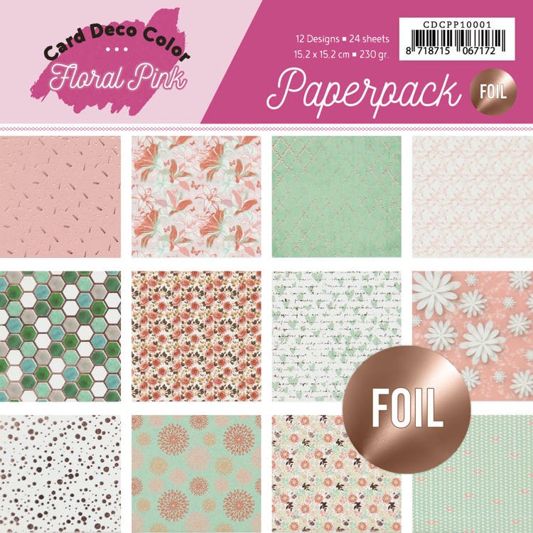 Folie Paperpack - Floral Pink van Card Deco Color Folie Paperpack - Floral Pink van Card Deco Color
