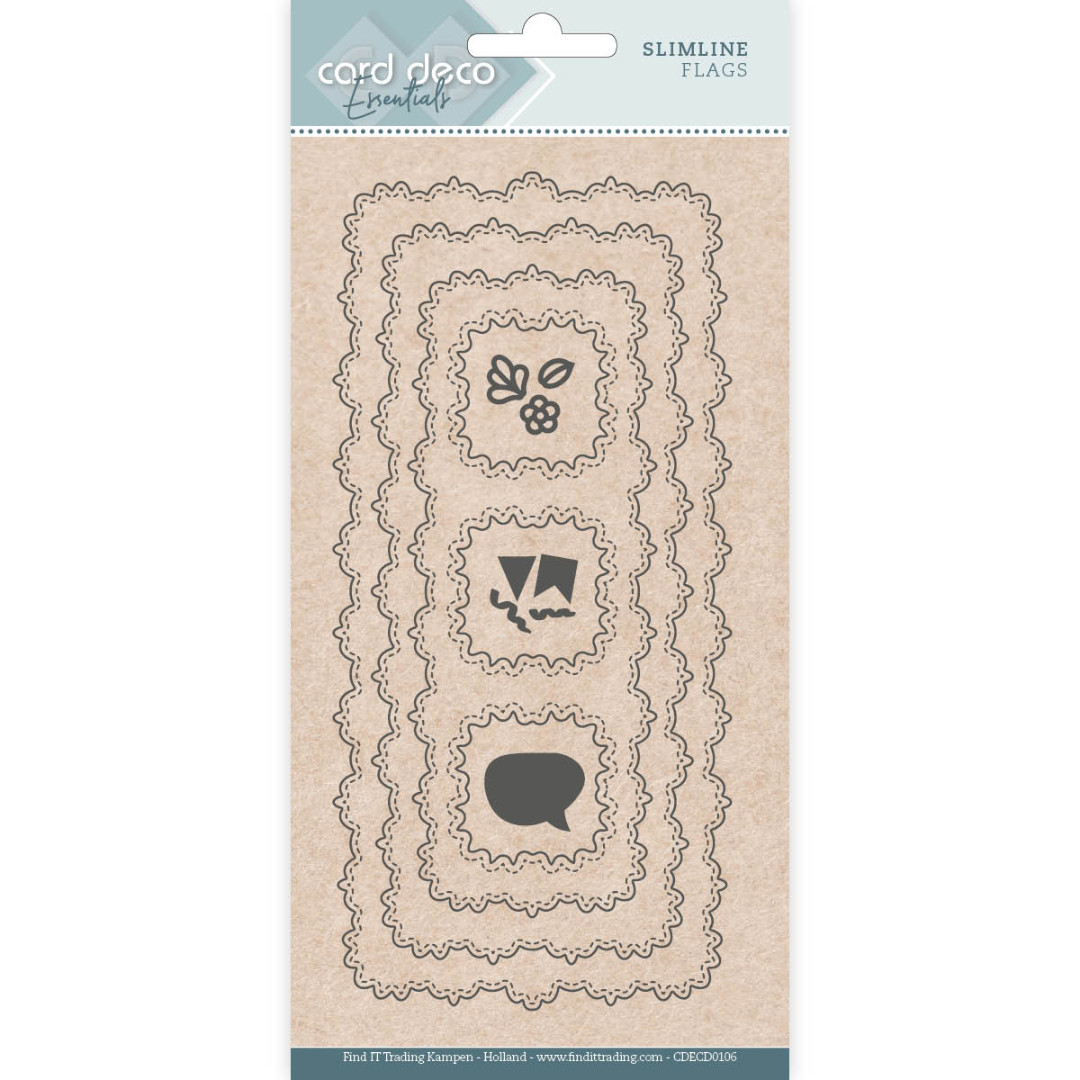 Card Deco Essentials - Slimline Dies - Slimline Flags Card Deco Essentials - Slimline Dies - Slimline Flags