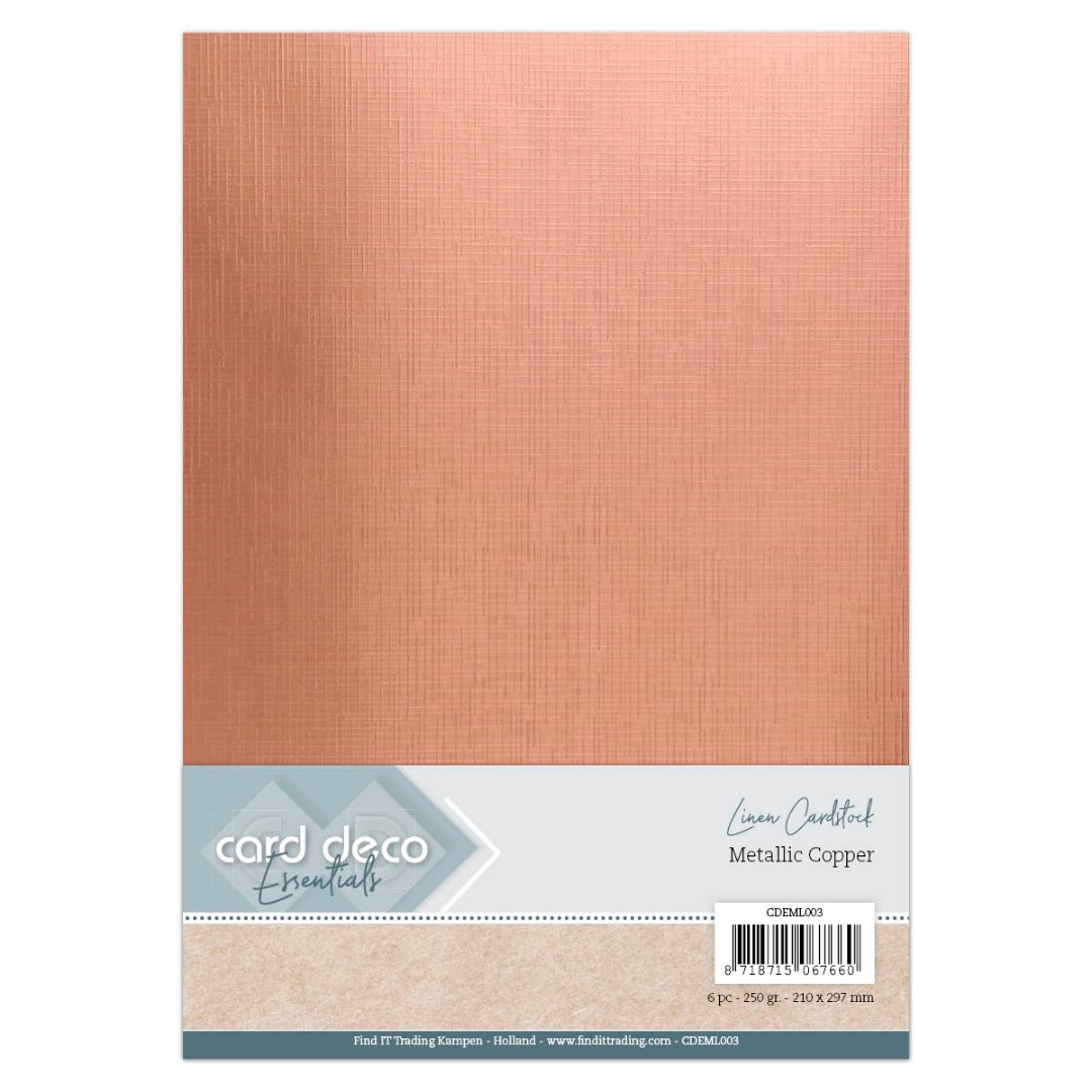 Koper - Metallic Linnenkarton by Card Deco Koper - Metallic Linnenkarton by Card Deco