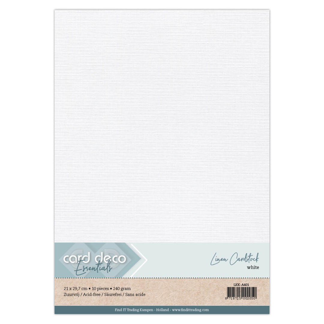 A4 White Linen Cardstock