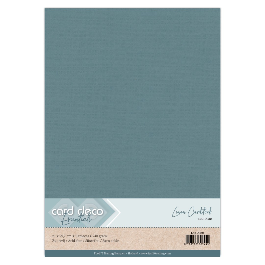 Linen Cardstock - A4 - Sea Blue Linen Cardstock - A4 - Sea Blue