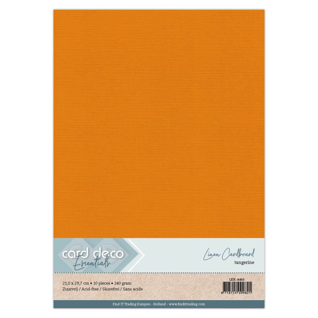 Linen Cardstock - A4 - Tangerine Linen Cardstock - A4 - Tangerine