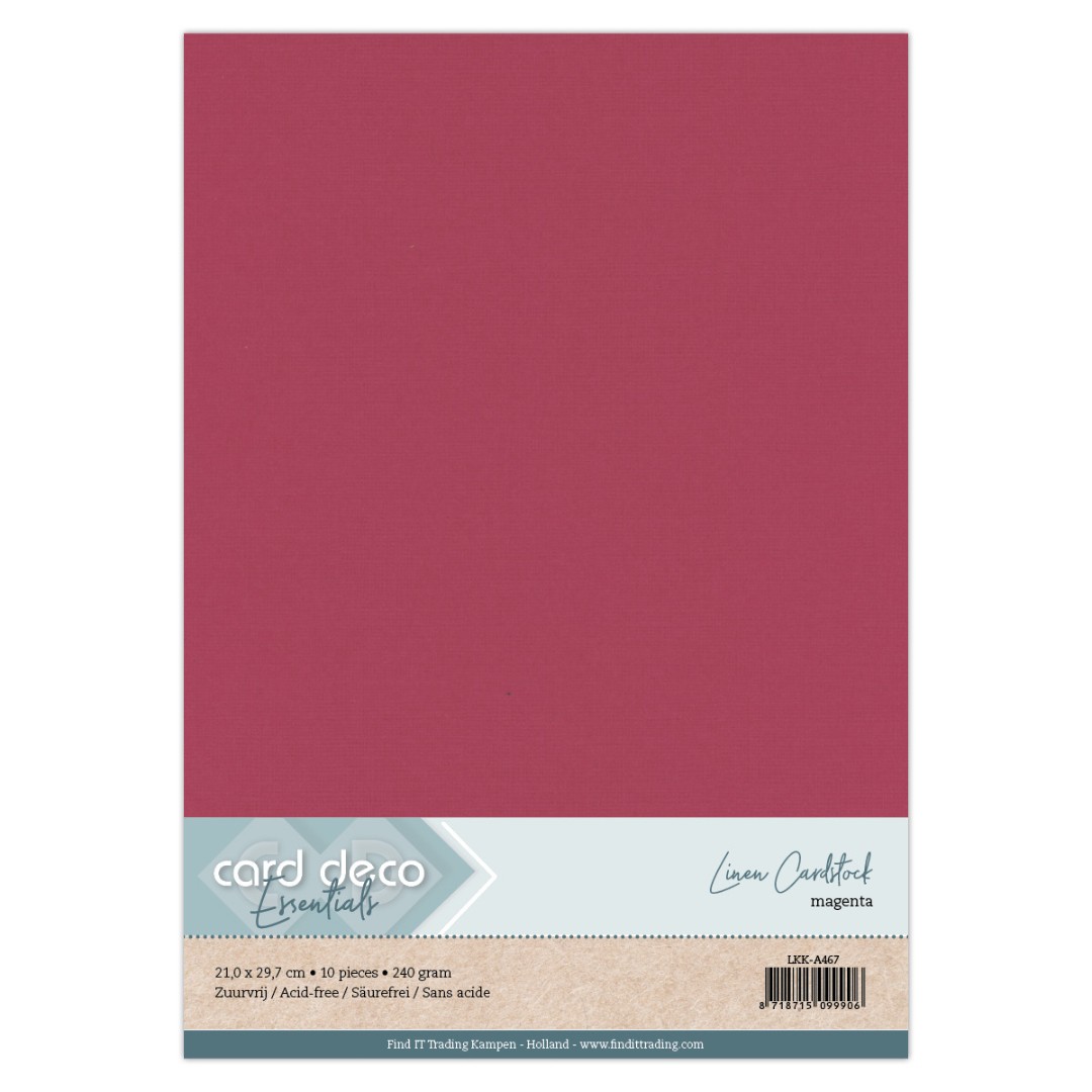 Linen Cardstock - A4 - Magenta Linen Cardstock - A4 - Magenta