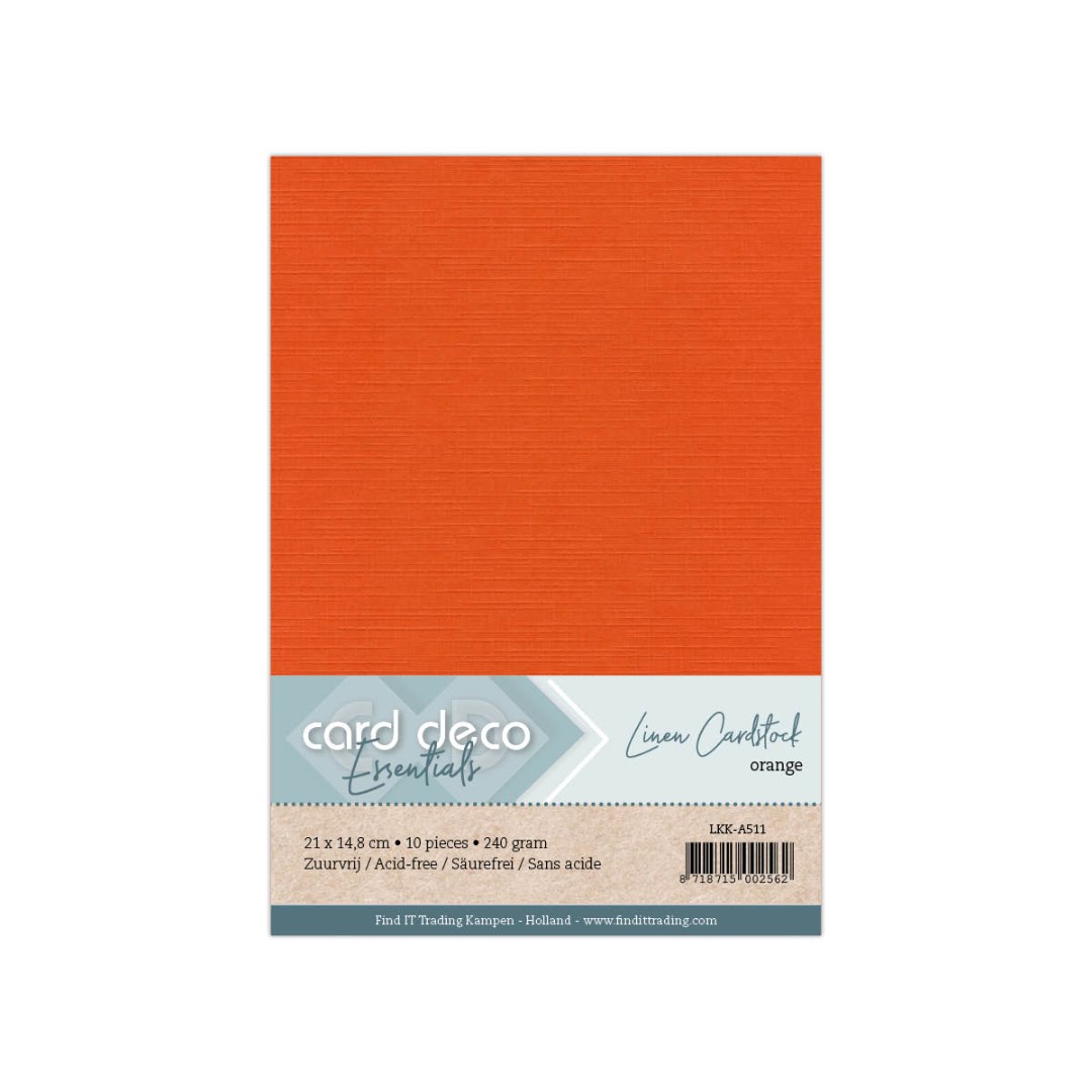 A5 Oranje Linnenkarton  