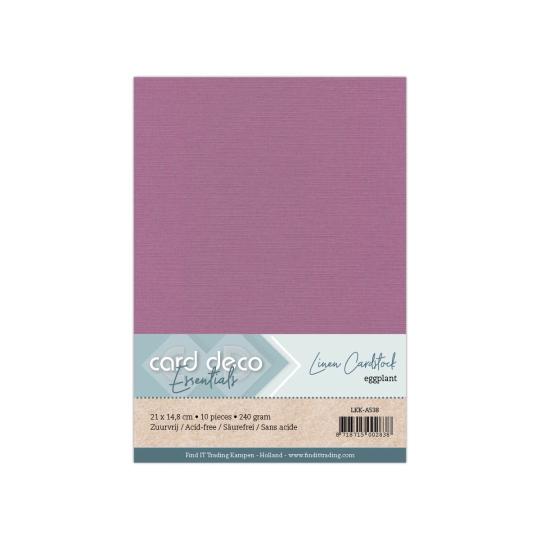 A5 Aubergine Linnenkarton 