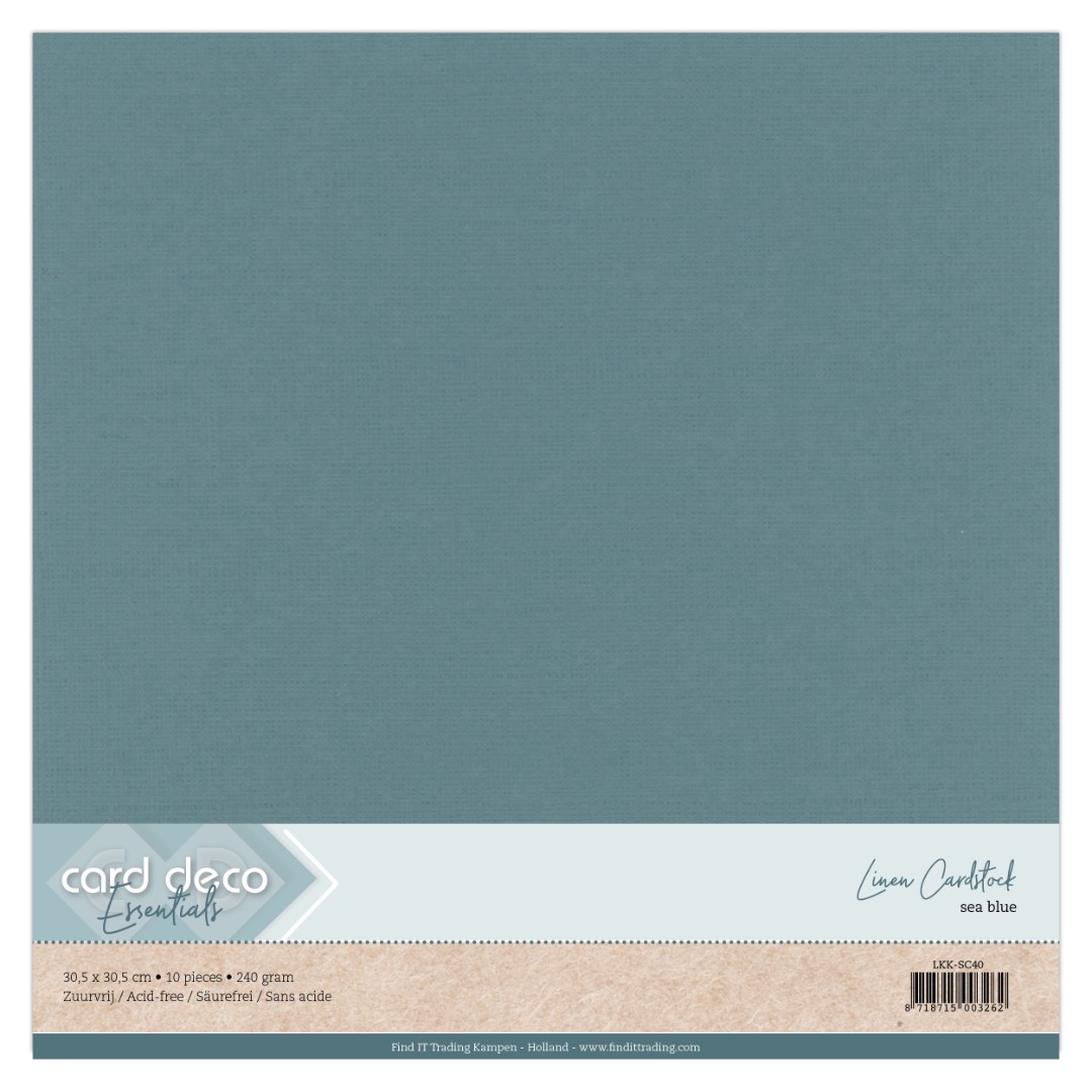 Linen Cardstock - SC - Sea Blue Linen Cardstock - SC - Sea Blue