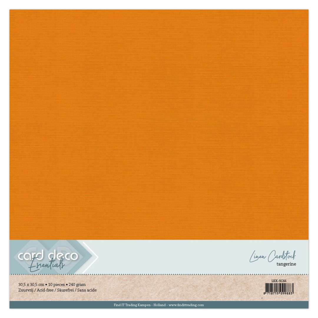 Linen Cardstock - SC - Tangerine Linen Cardstock - SC - Tangerine