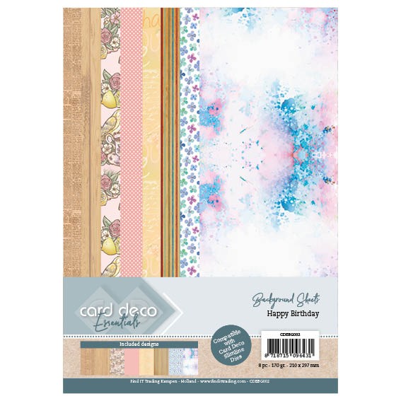 Happy Birthday - Background Sheets - Card Deco Essentials Happy Birthday - Background Sheets - Card Deco Essentials