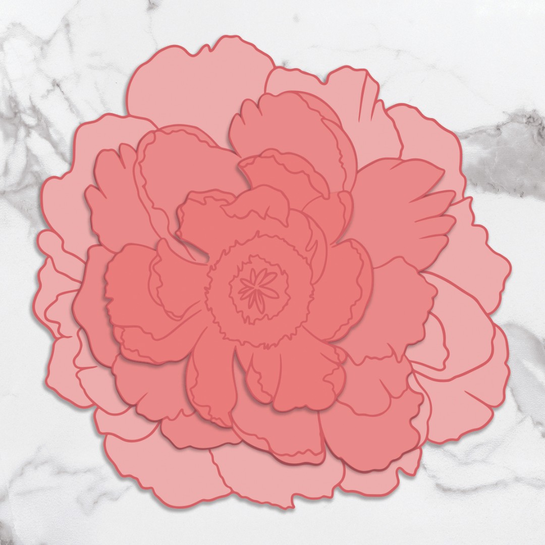 Grote pioenroos Set Stempel en Snijmal Peaceful Peonies (4pc) Grote pioenroos Set Stempel en Snijmal Peaceful Peonies (4pc)
