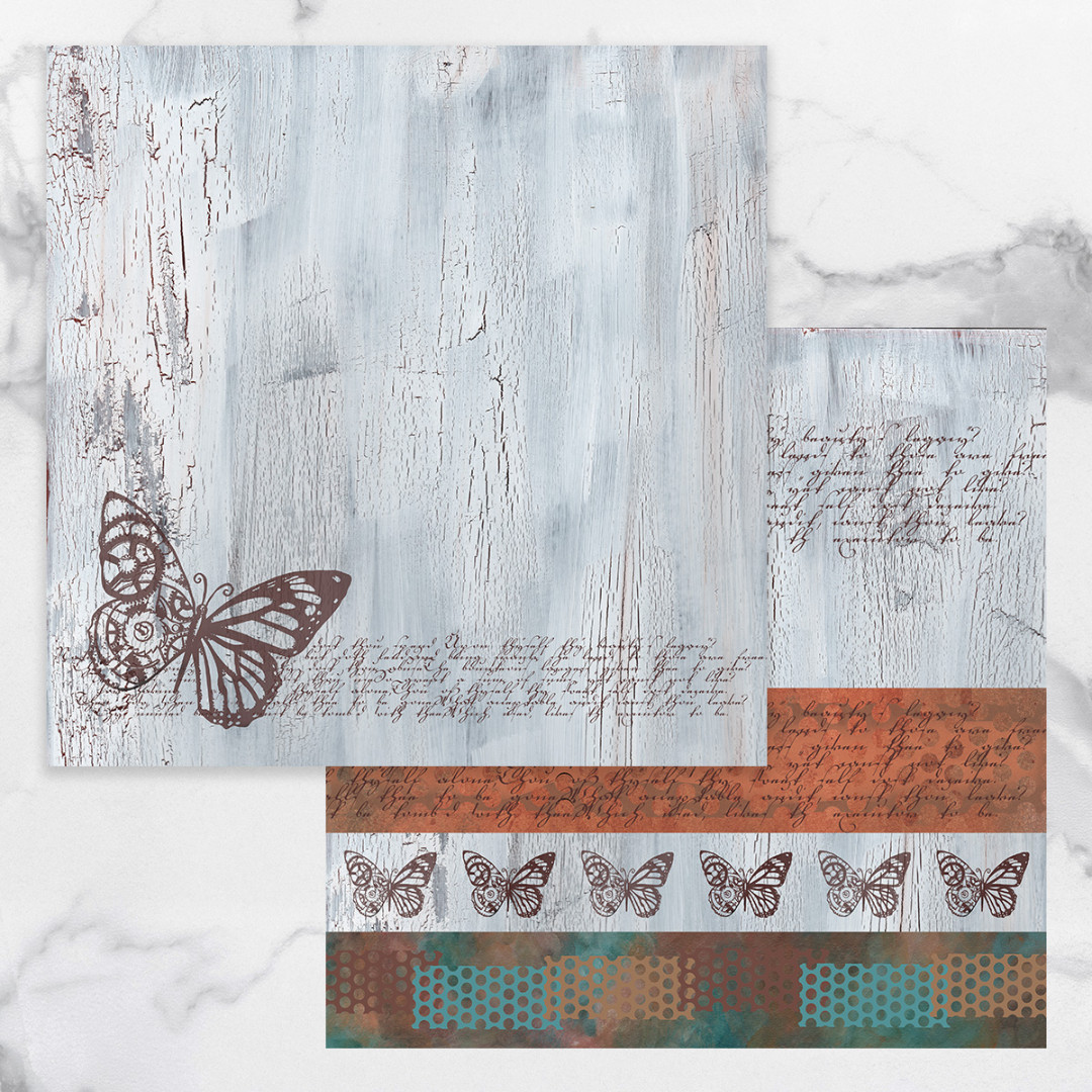 Nr. 2 Double Sided Paterned Papers - Steampunk Dreams Nr. 2 Double Sided Paterned Papers - Steampunk Dreams