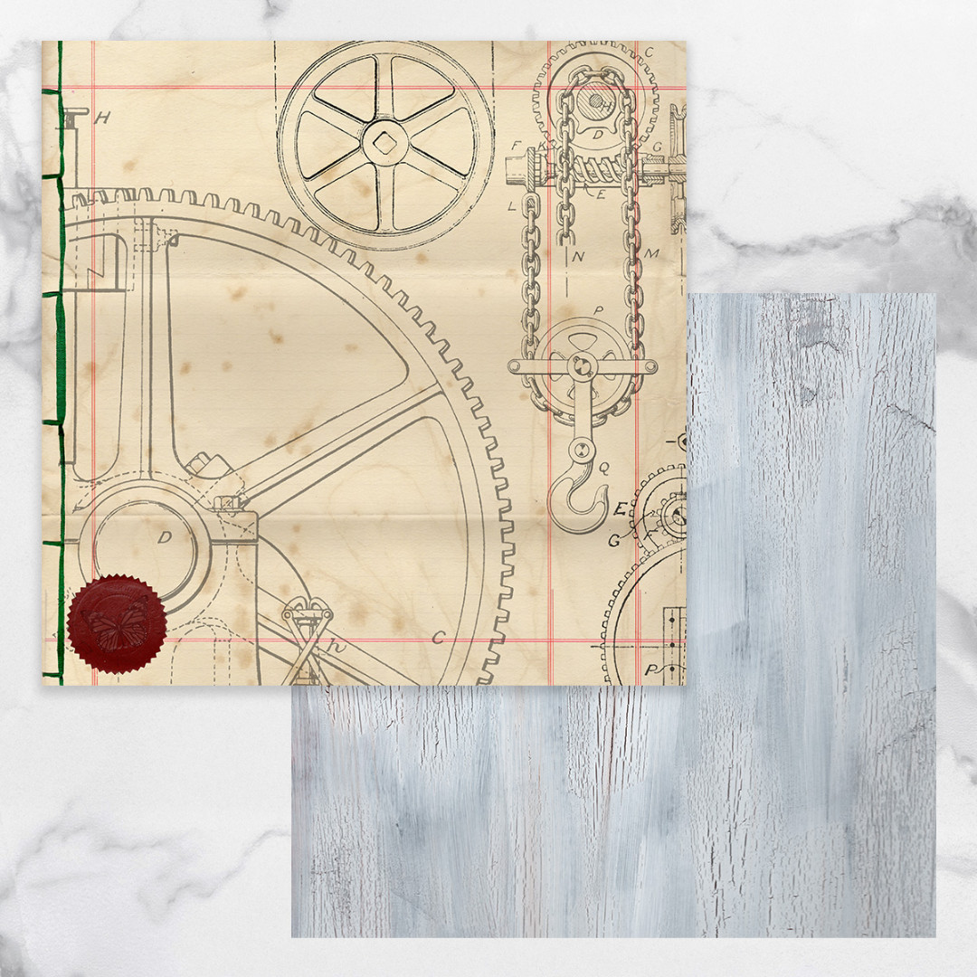 Nr. 4 Double Sided Paterned Papers - Steampunk Dreams Nr. 4 Double Sided Paterned Papers - Steampunk Dreams