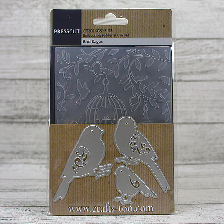 Presscut Embossing Folder & Die Set - Bird Cages Presscut Embossing Folder & Die Set - Bird Cages