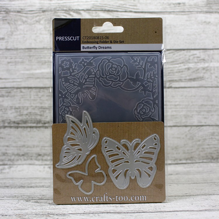 Presscut Embossing Folder & Die Set - Butterfly Dreams Presscut Embossing Folder & Die Set - Butterfly Dreams