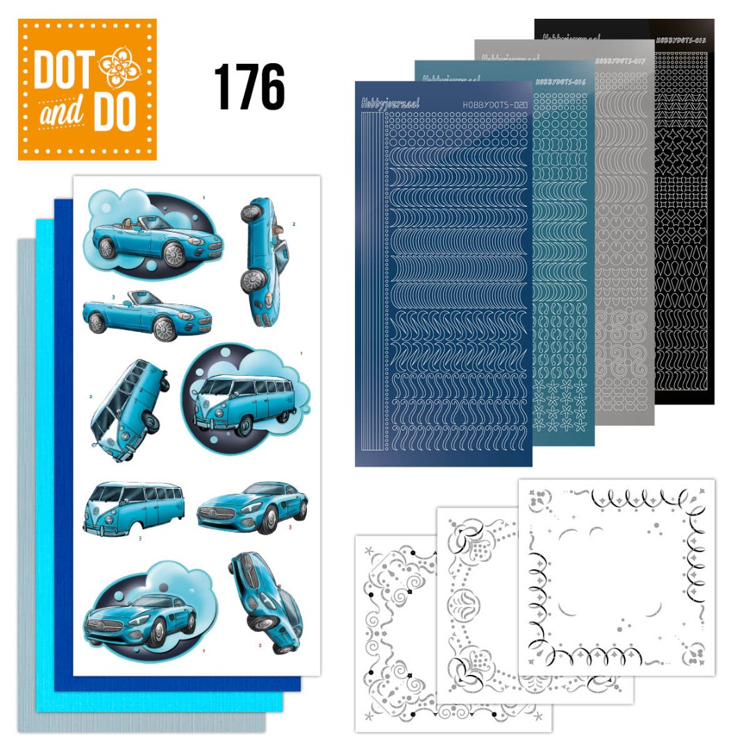 Dot and Do 176 - Yvonne Creations - Cars in Blue Dot and Do 176 - Yvonne Creations - Cars in Blue