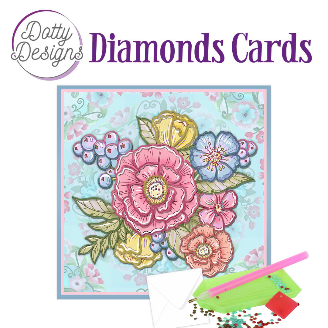 Pastel Flowers - Diamond Cards by Dotty Designs Pastel Flowers - Diamond Cards by Dotty Designs