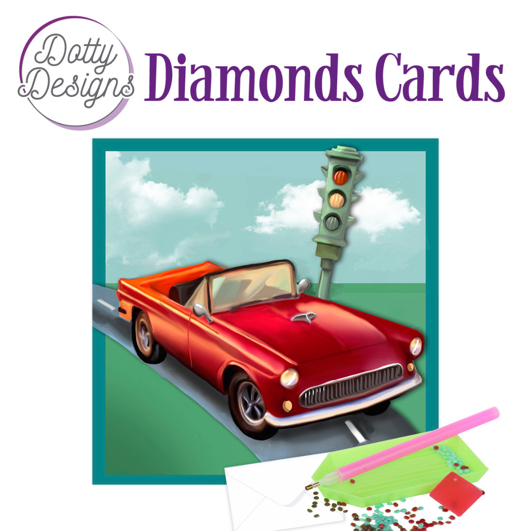 Dotty Designs Diamond Cards - Vintage Red Car Dotty Designs Diamond Cards - Vintage Red Car
