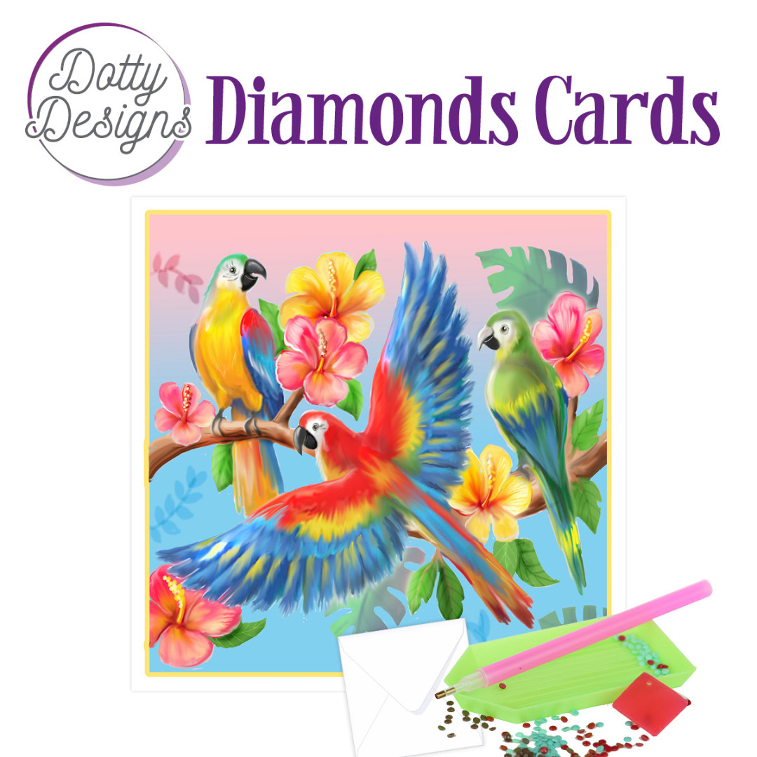 Dotty Designs Diamond Cards - Parrots Dotty Designs Diamond Cards - Parrots
