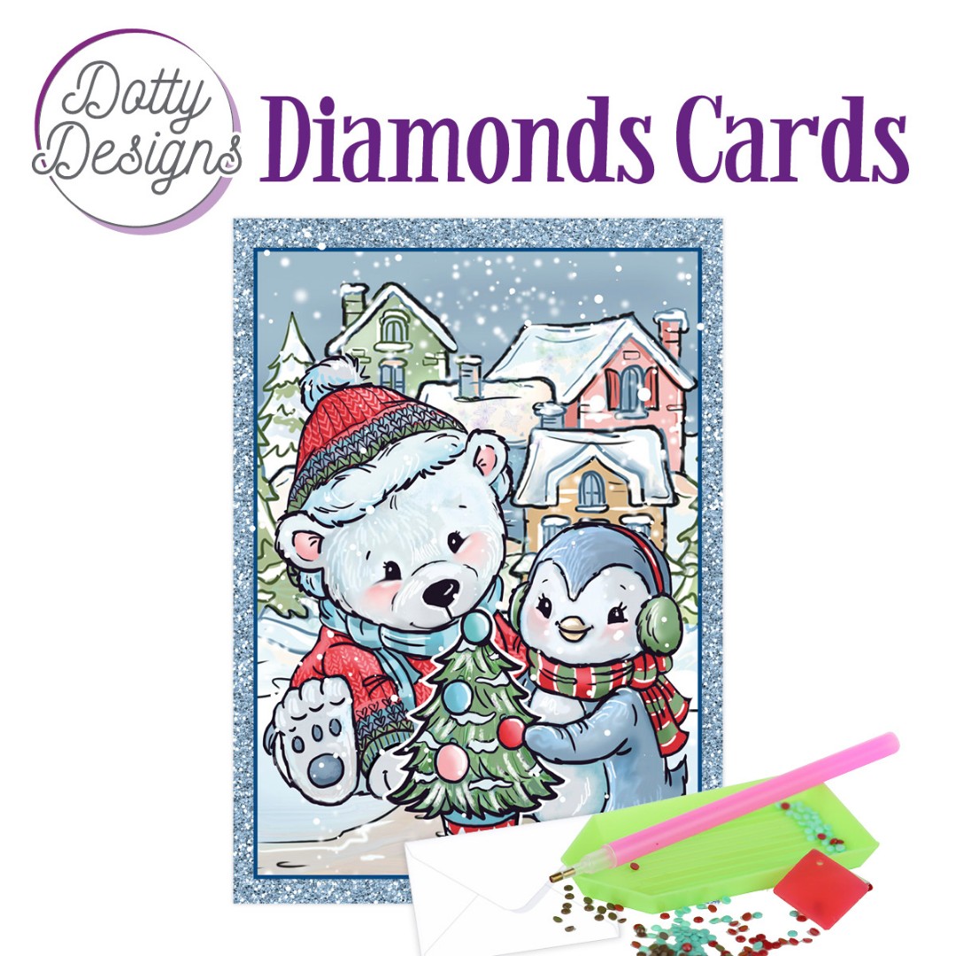 Dotty Designs Diamond Cards - Christmas Bear and Penguin Dotty Designs Diamond Cards - Christmas Bear and Penguin