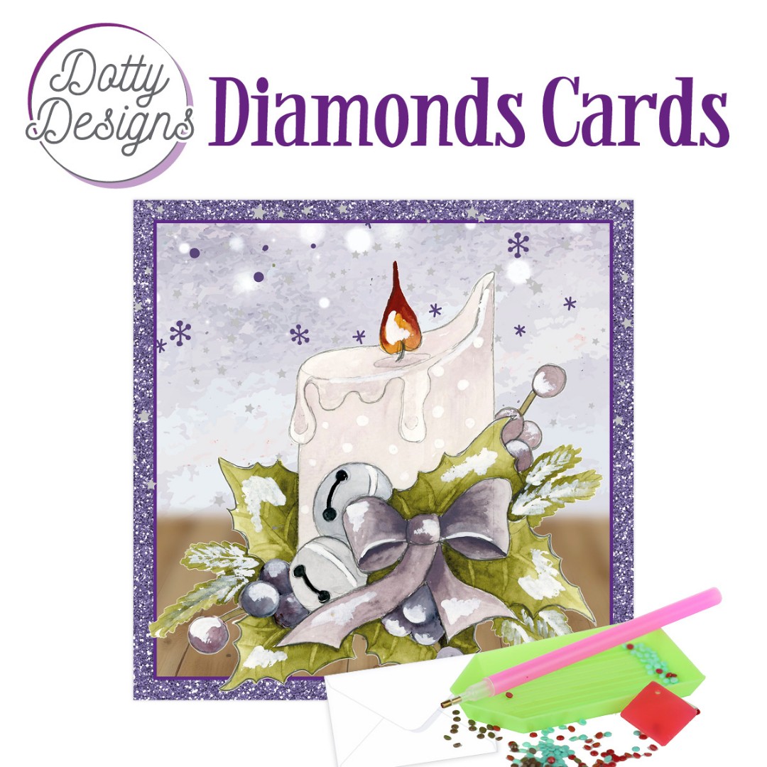 Dotty Designs Diamond Cards - Candle with Purple Bow Dotty Designs Diamond Cards - Candle with Purple Bow