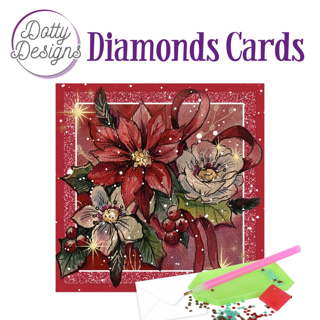Dotty Designs Diamond Cards - Poinsettia Square Dotty Designs Diamond Cards - Poinsettia Square