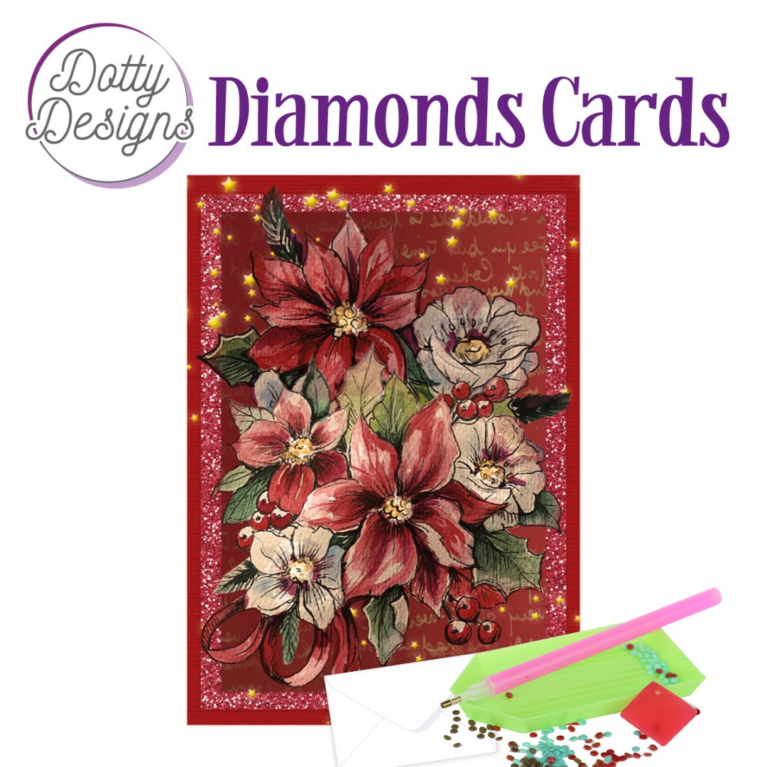 Dotty Designs Diamond Cards - Poinsettia Rectangle Dotty Designs Diamond Cards - Poinsettia Rectangle