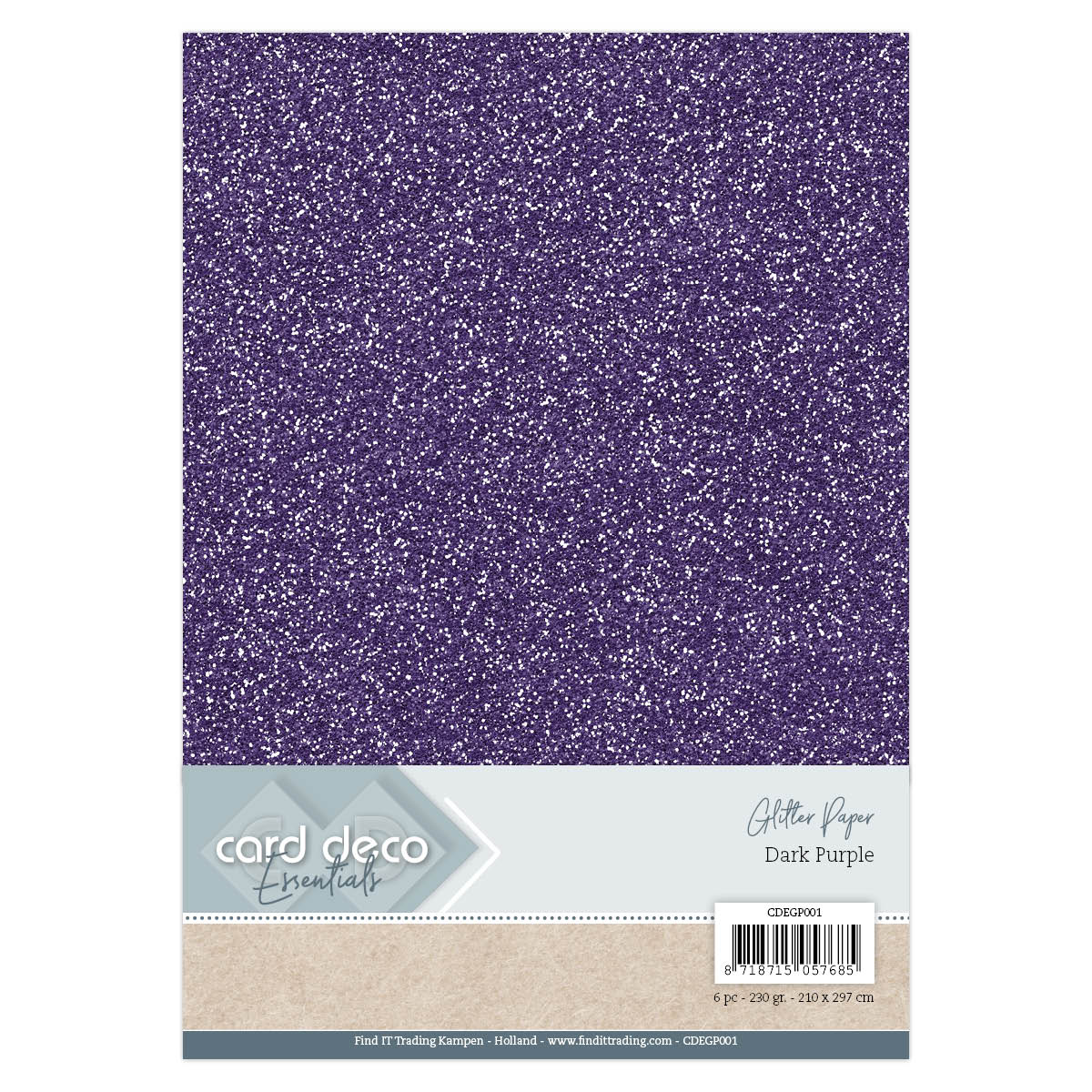 A4 Donkerpaars Glitterpapier 