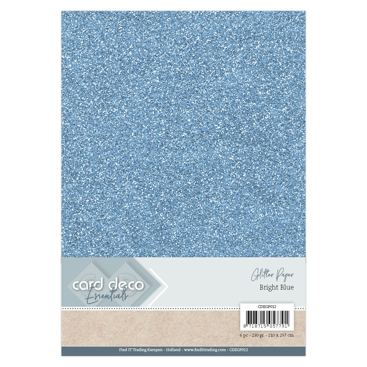 A4 Bright Blue Glitterpapier A4 Bright Blue Glitterpapier