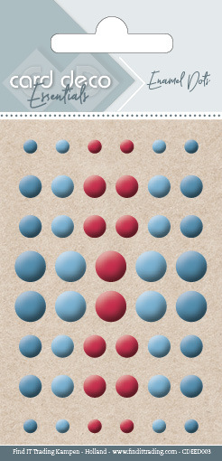 Card Deco Essentials Enamel Dots Matt Turquoise Blue Red