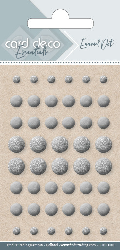 Card Deco Essentials Enamel Dots Glitter Pearl Silver