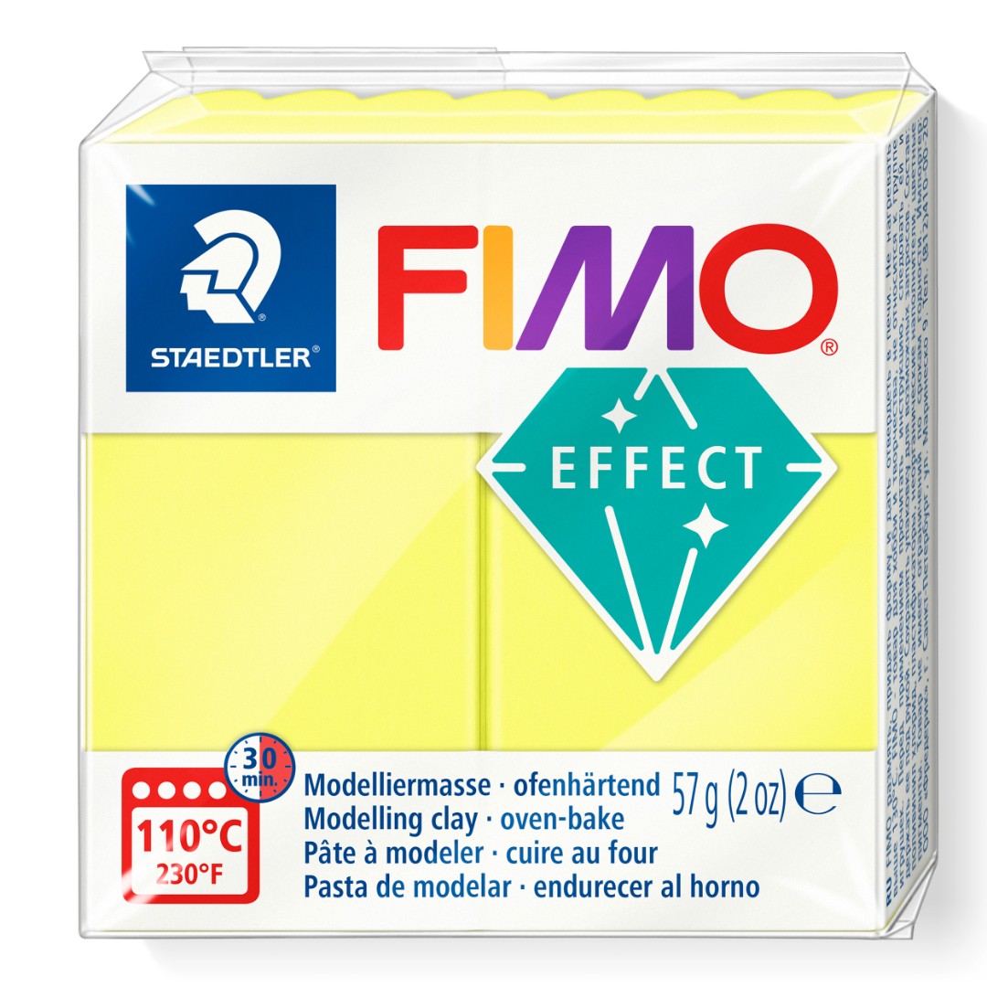 Geel neon boetseerklei Fimo effect 57g Geel neon boetseerklei Fimo effect 57g