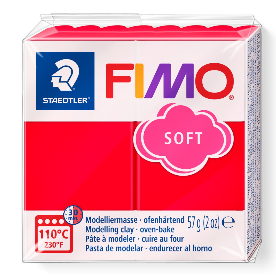 Fimo soft boetseerklei 57 g indisch rood Fimo soft boetseerklei 57 g indisch rood