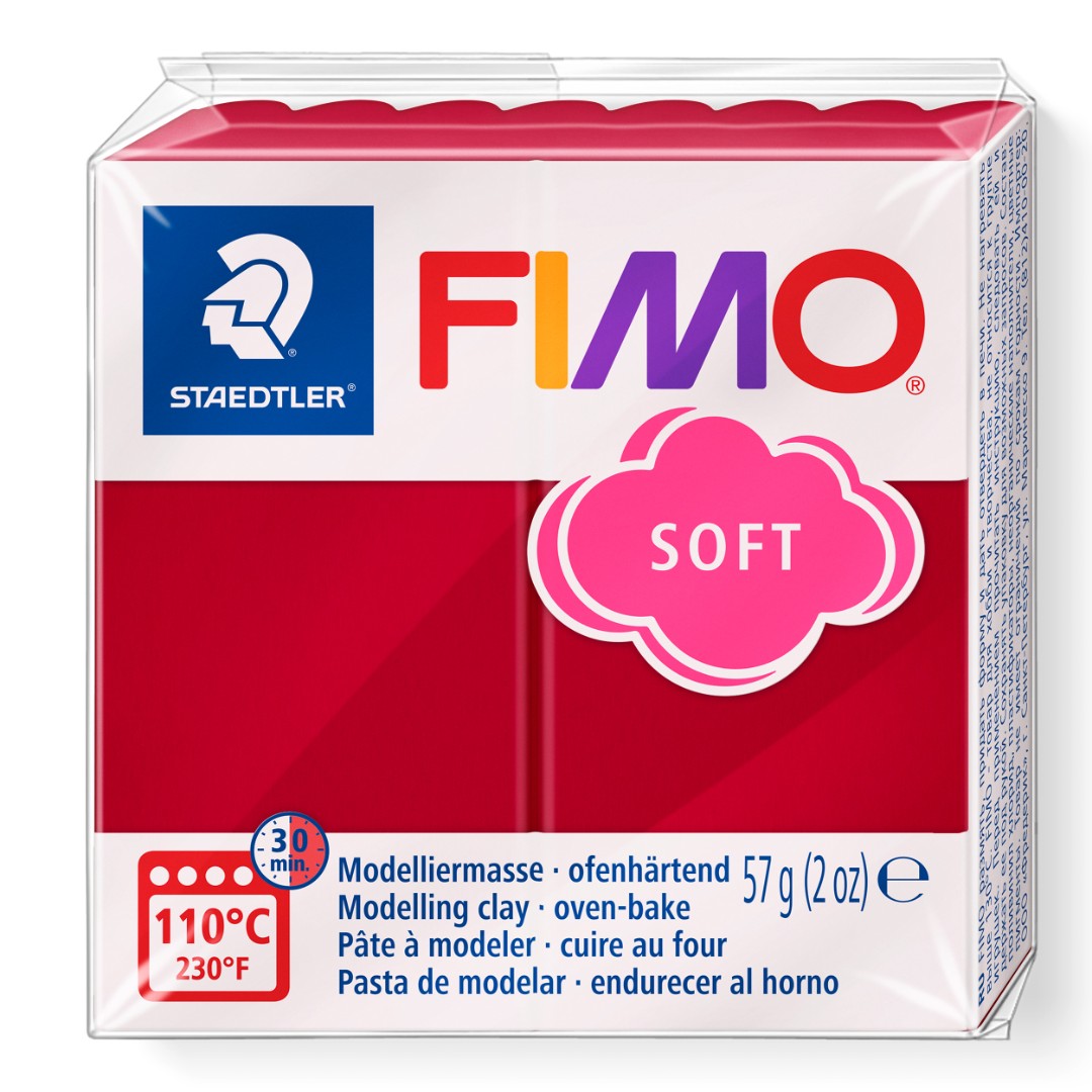 Fimo soft boetseerklei 57 g kersrood Fimo soft boetseerklei 57 g kersrood