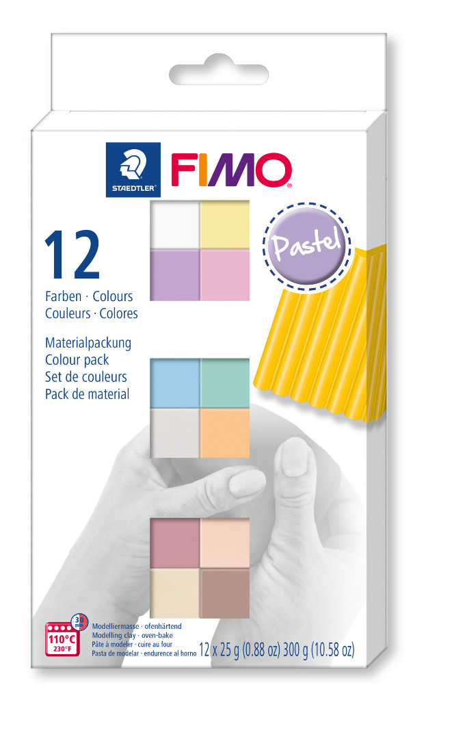 12 Pastel Colours Pack - Set Fimo Soft