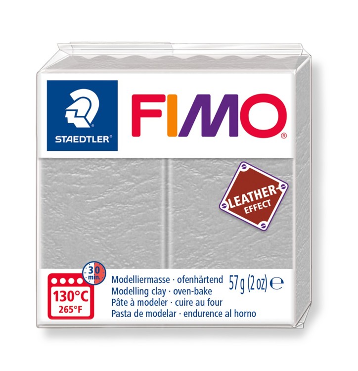 Grijs Fimo Ledereffect Grijs Fimo Ledereffect