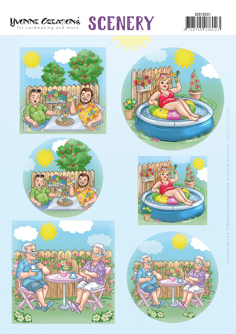 Push Out Scenery Holidays in the garden by Yvonne Creations