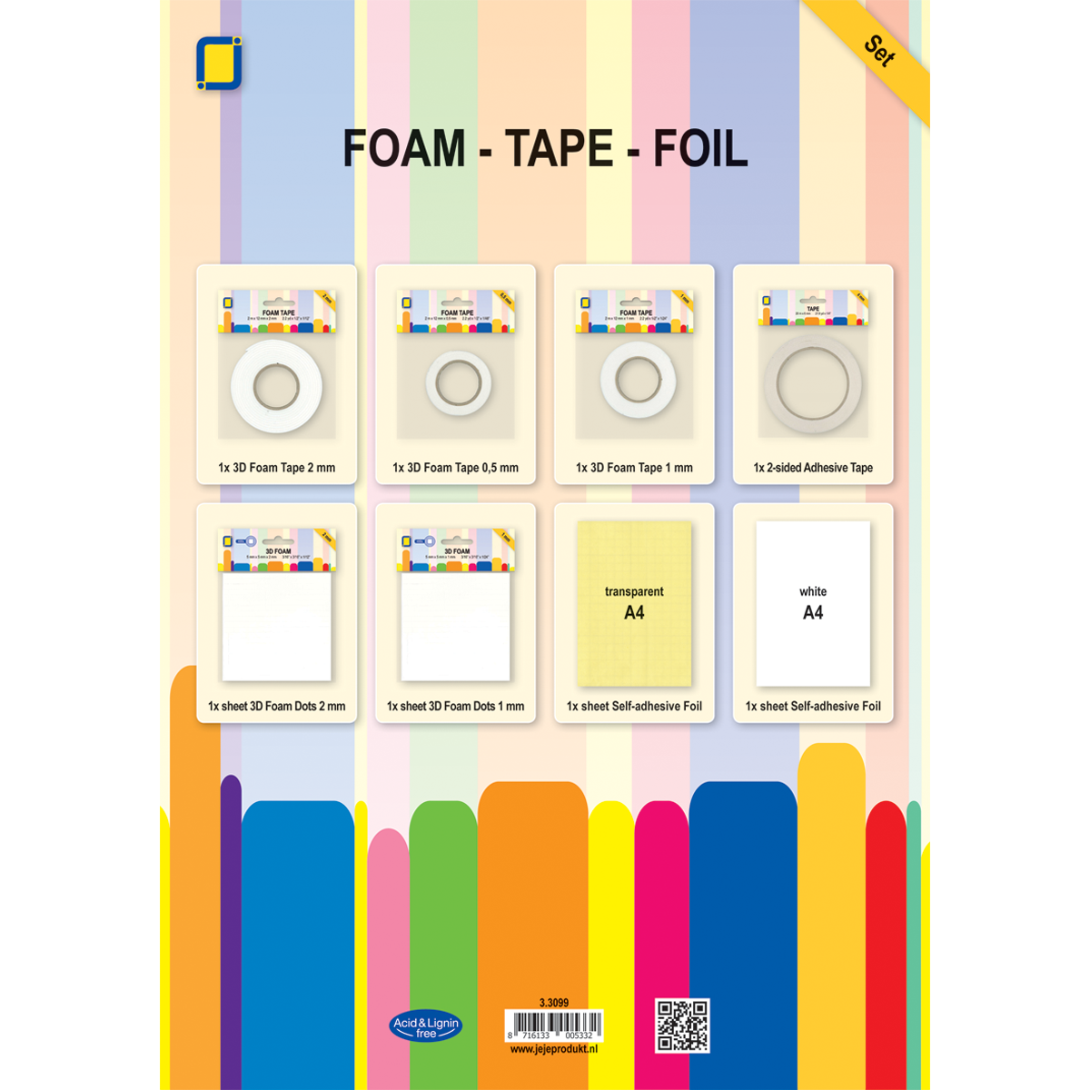 Dubbelzijdig Zelfklevend Foamtape/Folie set  