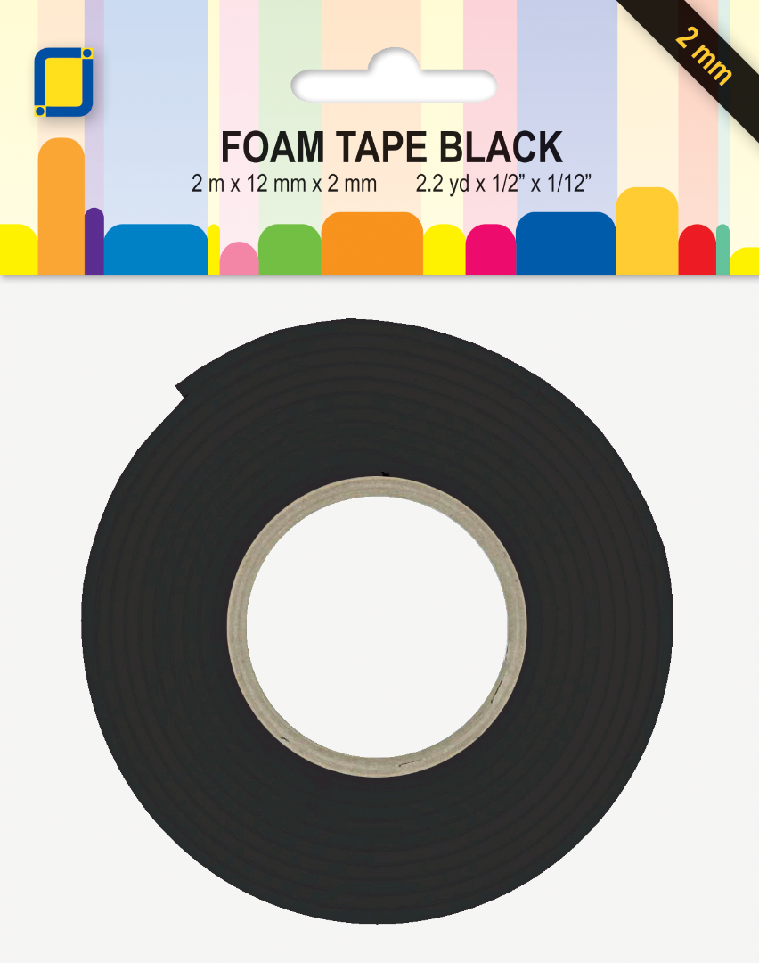 3D Foam Tape rolls Black 2mm