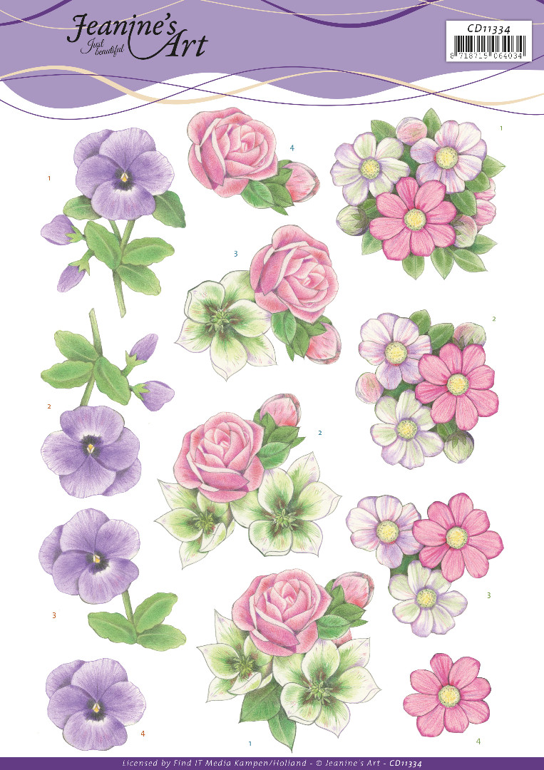 Summer Flowers 3D Cutting Sheet by Jeanine's Art