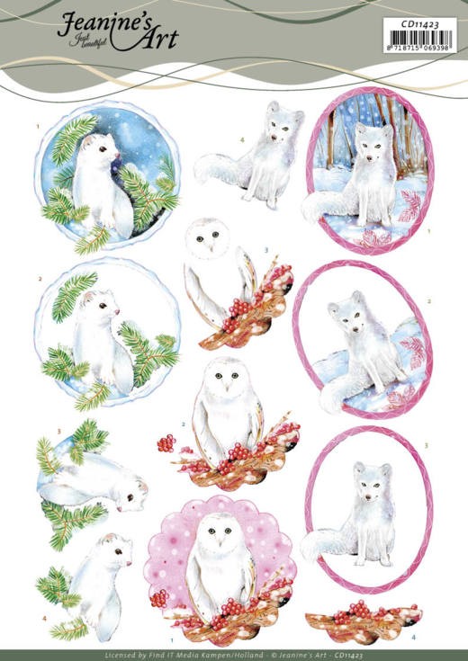 Winter Animals 3D Cutting Sheet by Jeanine's Art