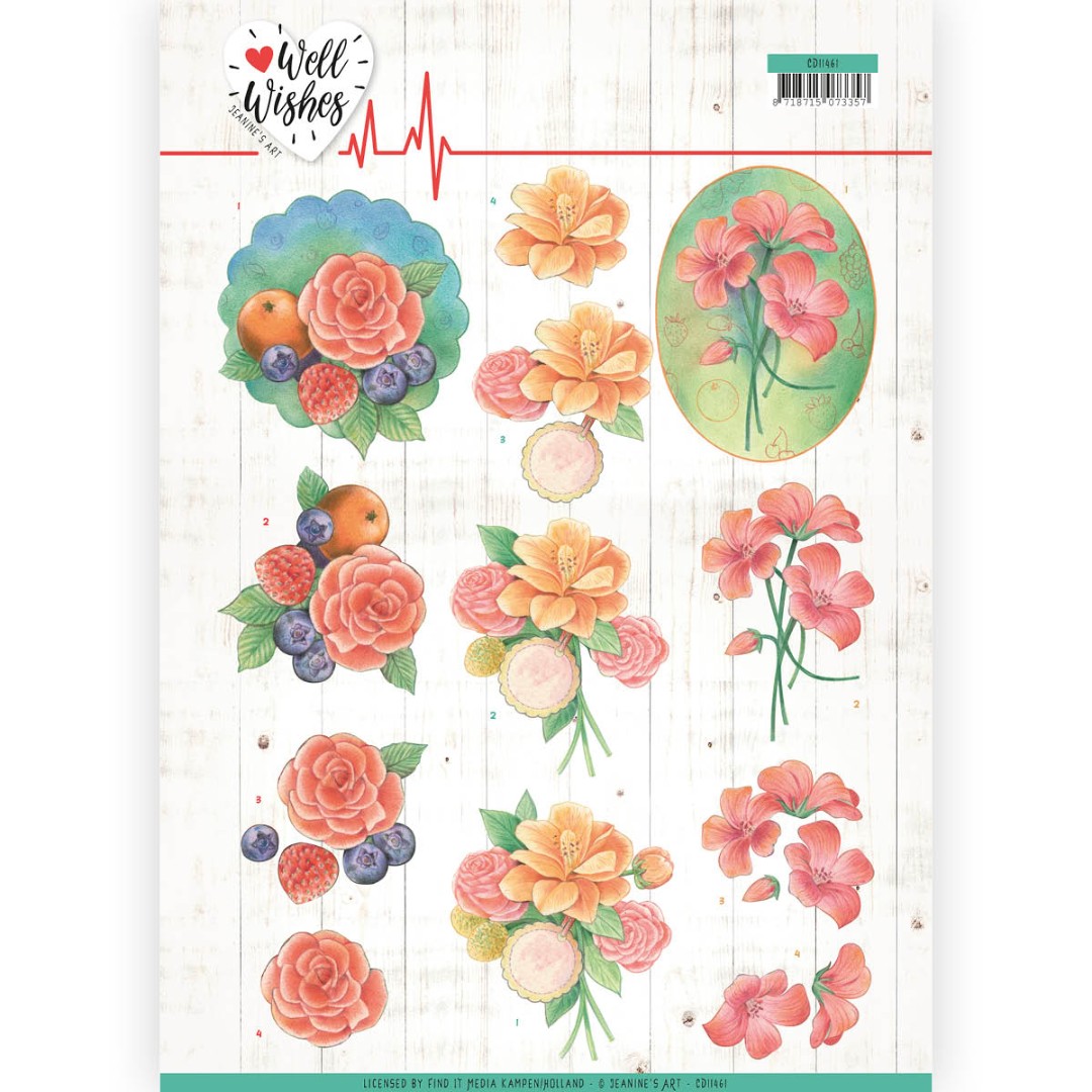 A Bunch of Flowers Well Wishes 3D Cutting Sheet by Jeanine's Art A Bunch of Flowers Well Wishes 3D Cutting Sheet by Jeanine's Art