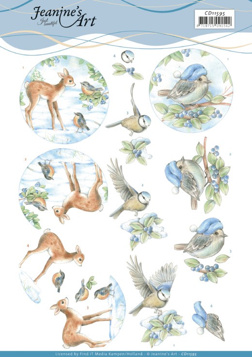 Winter Woodland 3D Cutting Sheet by Jeanine's Art