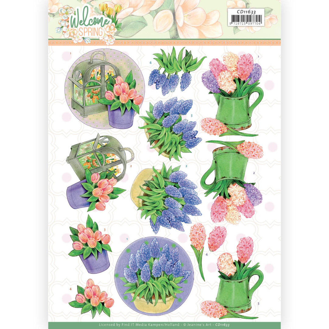 Hyacinth - Welcome Spring 3D Cutting Sheet  by Jeanine's Art