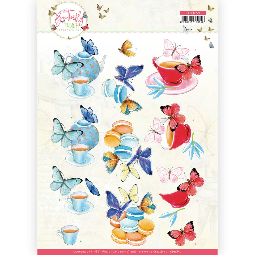 3D Cutting Sheet - Jeanine's Art - Butterfly Touch - Blue Butterfly 3D Cutting Sheet - Jeanine's Art - Butterfly Touch - Blue Butterfly