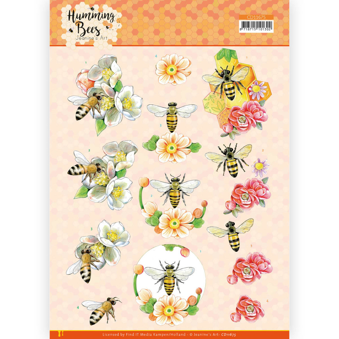 3D Cutting Sheet - Jeanine's Art - Humming Bees - Bee Queen 3D Cutting Sheet - Jeanine's Art - Humming Bees - Bee Queen