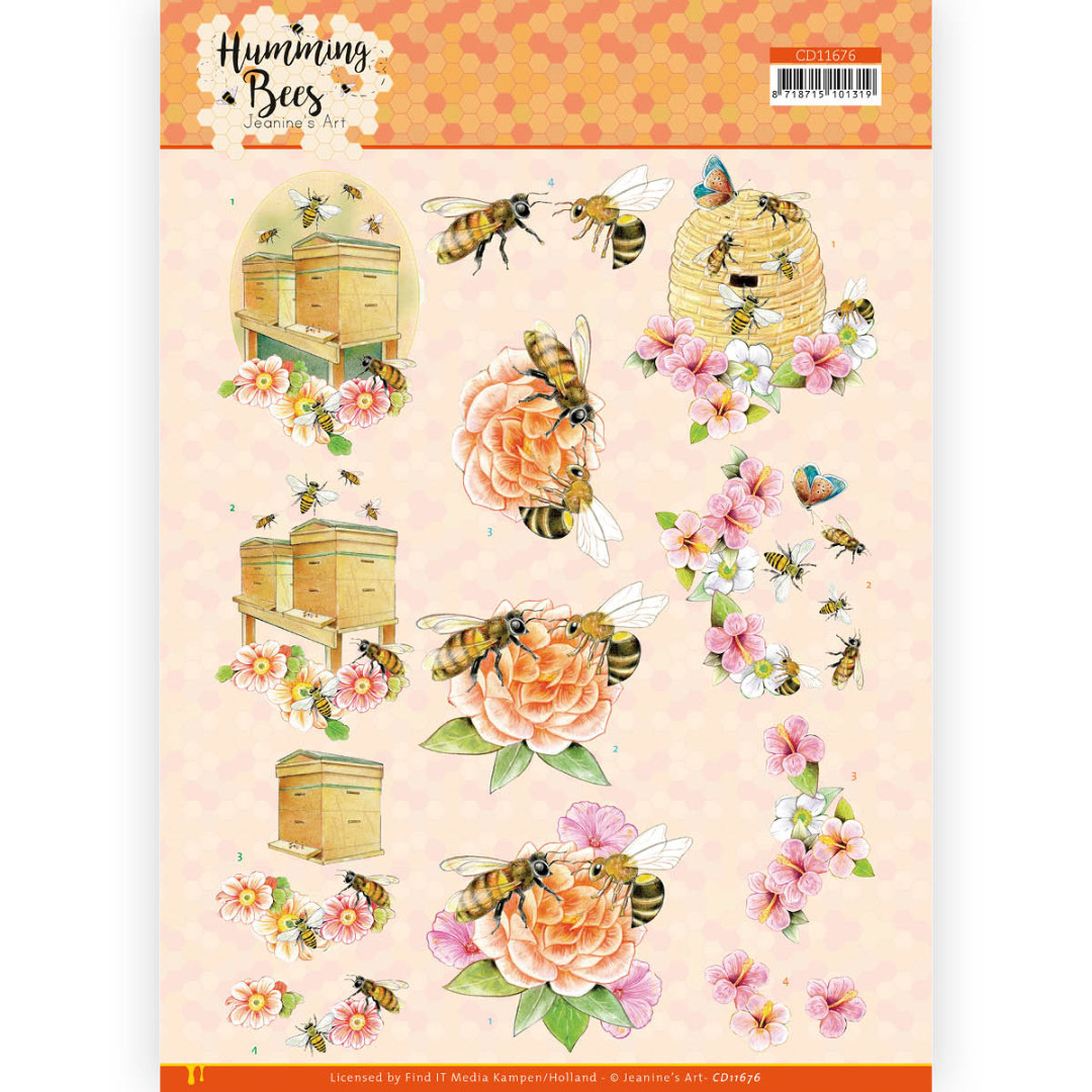 3D Cutting Sheet - Jeanine's Art - Humming Bees - Beehive 3D Cutting Sheet - Jeanine's Art - Humming Bees - Beehive
