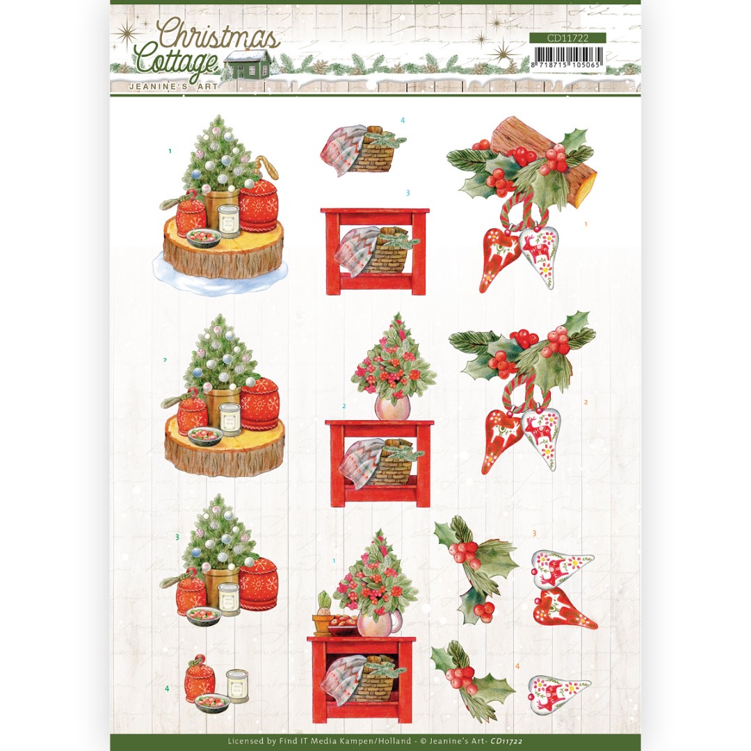 3D Cutting Sheet - Jeanine's Art - Christmas Cottage - Christmas Decoration 3D Cutting Sheet - Jeanine's Art - Christmas Cottage - Christmas Decoration