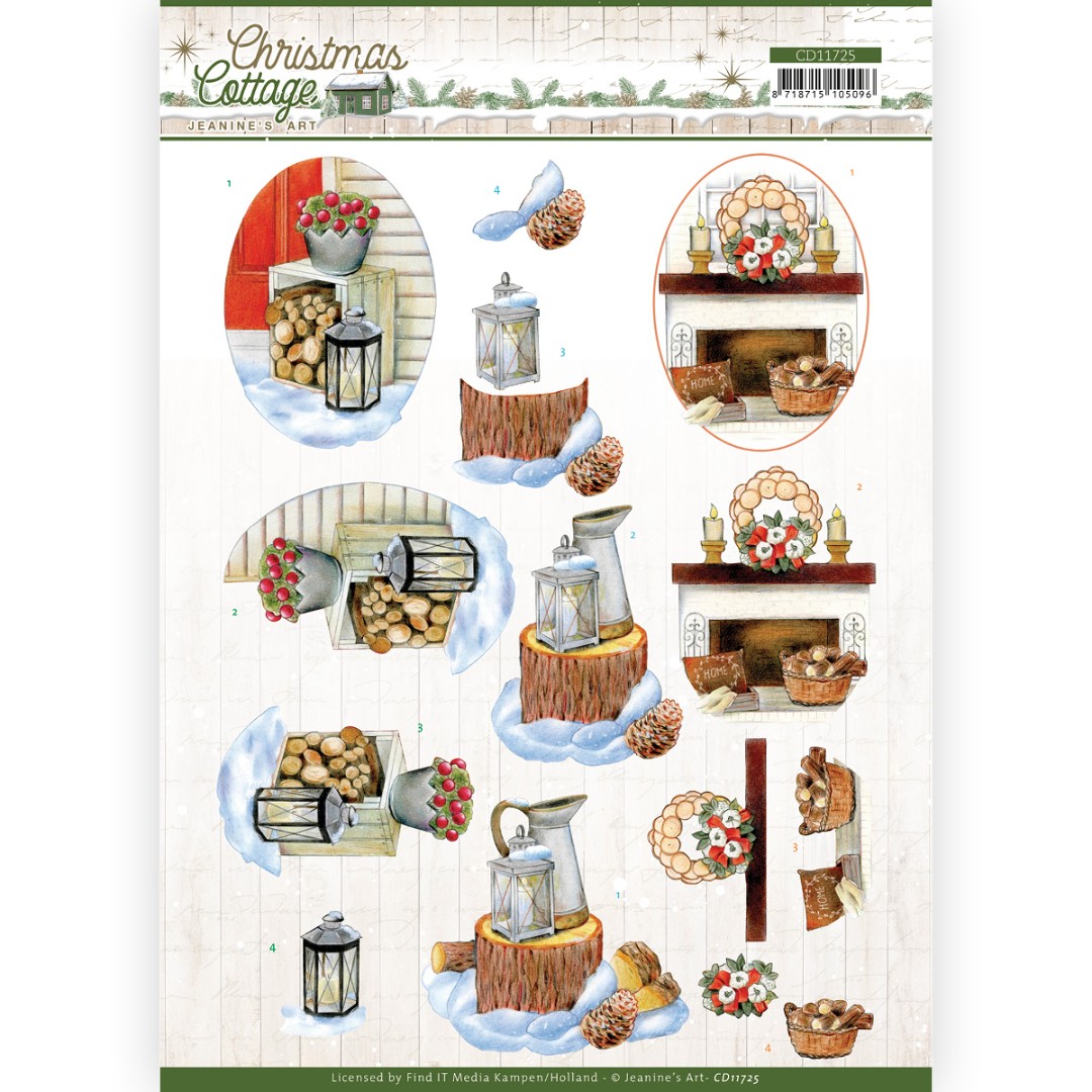 3D Cutting Sheet - Jeanine's Art - Christmas Cottage - Wood Decorations 3D Cutting Sheet - Jeanine's Art - Christmas Cottage - Wood Decorations