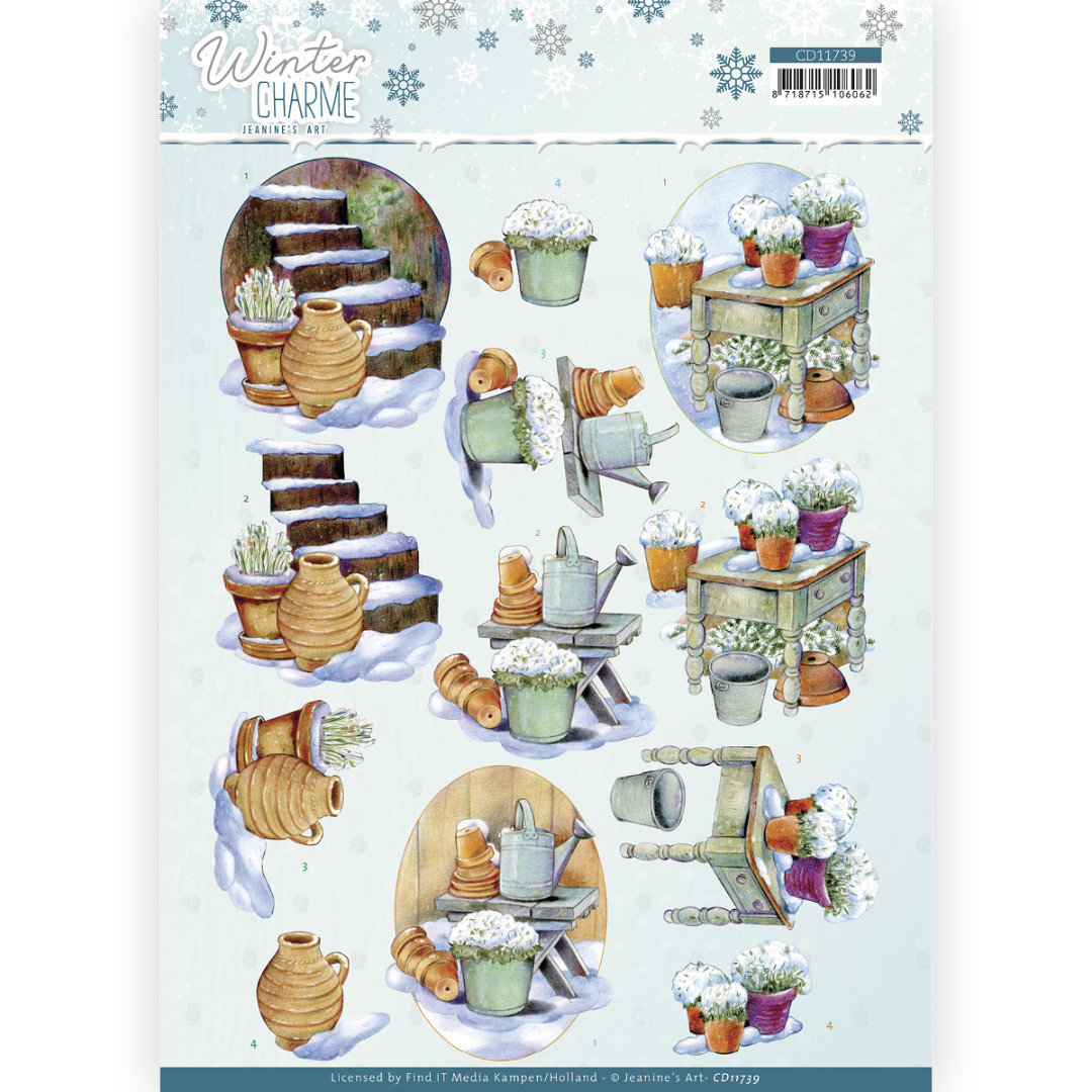 3D Cutting Sheet - Jeanine's Art - Winter Charme - Stairs 3D Cutting Sheet - Jeanine's Art - Winter Charme - Stairs
